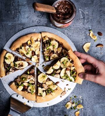 Ovomaltine Pizza mit Banane